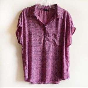 Pleione Pink & Navy Cap Sleeve Top